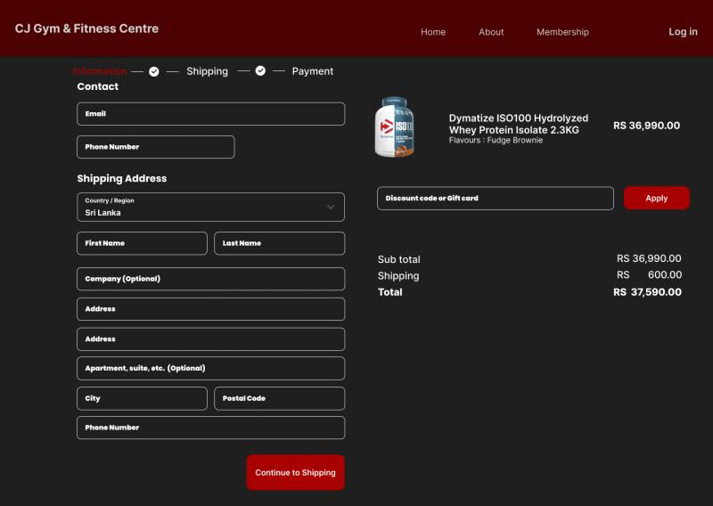 CJ Gym Management System - View 2
