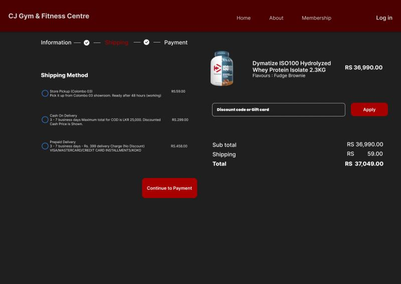 CJ Gym Management System - View 3